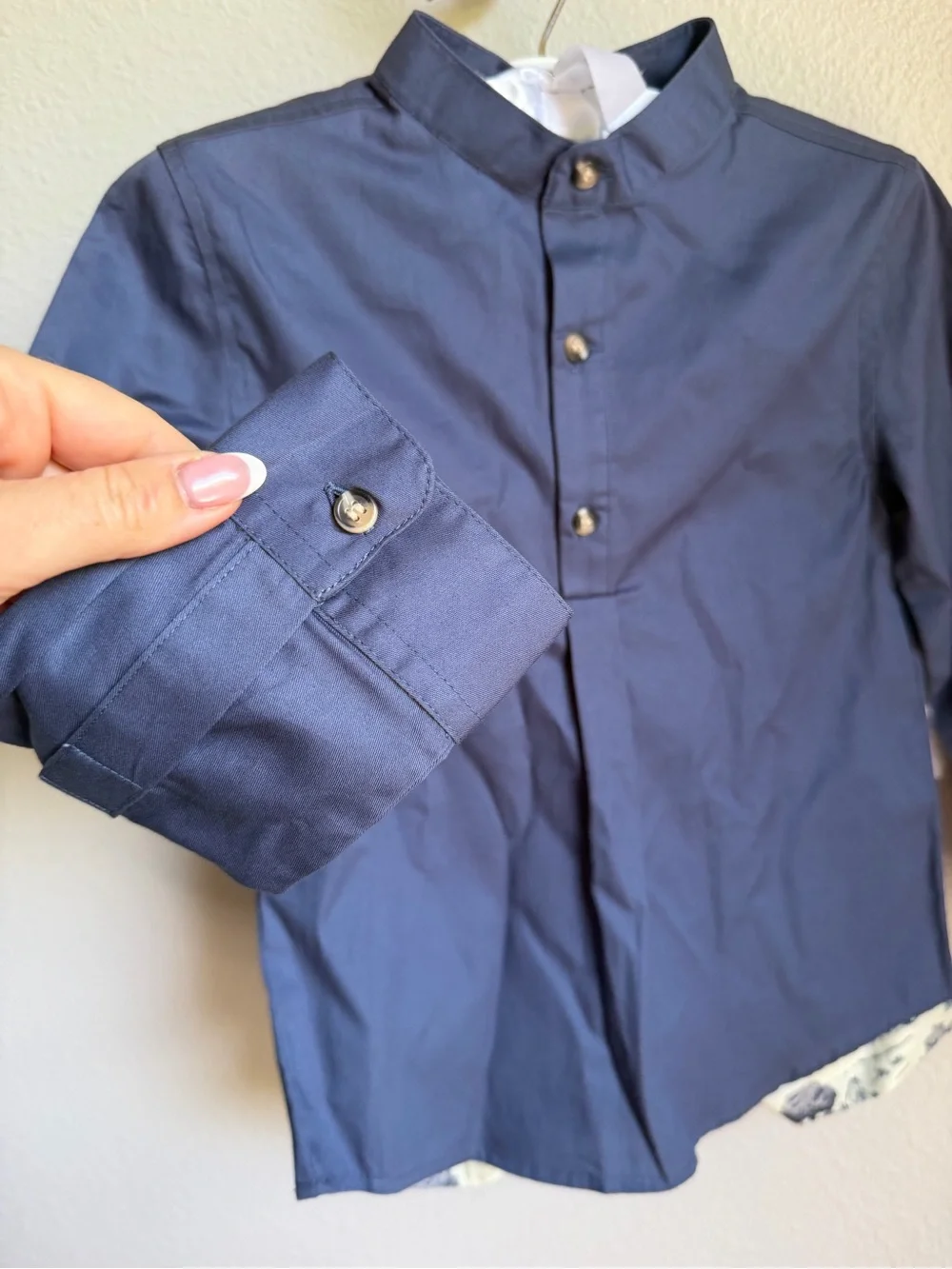 NWT Edgehill Collection Boys Navy Shirt & Toile Print Shorts Set Sz 6